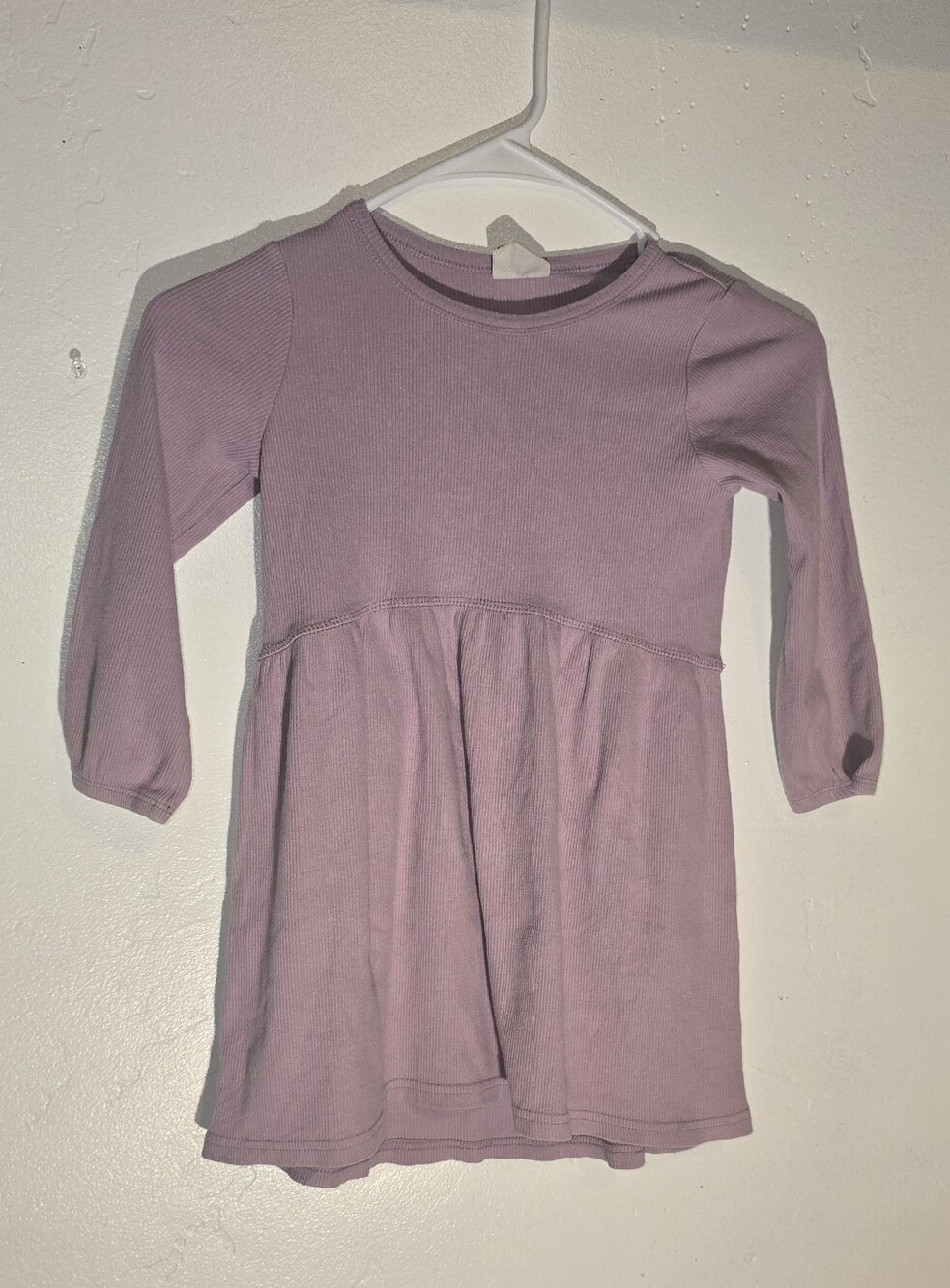Girls' Lavender Long-Sleeve Casual Dress
